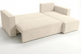Rozkladacia obojstranná sedacia súprava do L SMART BOUCLE 232x143 cm, krémová