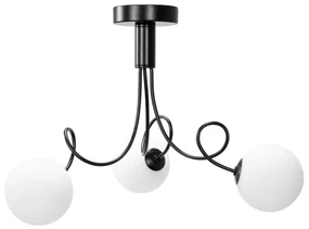 Toolight Toolight, stropná lampa sklenené gule 3xG9 APP1154-3CP, čierna, OSW-14012