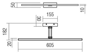 Redo 01-3462 - LED Obrazové svietidlo LINEAR LED/8W/230V 60,5 cm CRI 92 biela