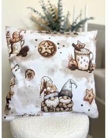 INTERMEDIC SK Obliečka na vankúš Hnedý Škriatok – bavlnená vianočná obliečka so zipsom Veľkosť: 50x50 cm