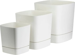 PLASTOVÝ KVETINÁČ CUBI 16X17,5 CM KRÉMOVÁ