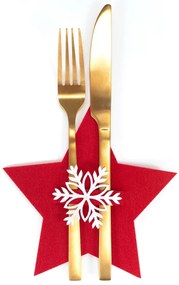 Vianočný obal na príbor Red Star 6 ks červený
