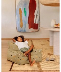 Zelený detský sedací vak z textílie buklé/ženilkový Terrazzo Chair – Wigiwama