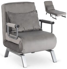 Kreslo pohovka rozkladacia PRATO sivá - vintino.sk