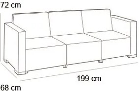 Allibert CALIFORNIA 3 SEATERS hnedá