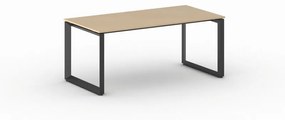 Kancelársky stôl PRIMO INSPIRE, čierna podnož, 1800 x 900 mm, grafitová