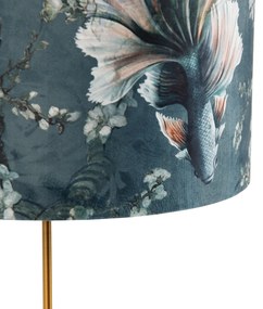 Stolová lampa bronzová s plyšovým tienidlom Ryba 35 cm - Parte