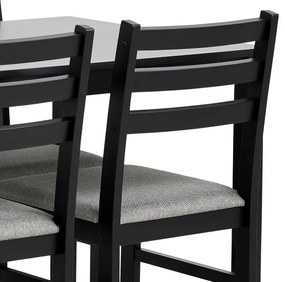 Sada jedálenského stola a 4 ks stoličiek EMILY čierna