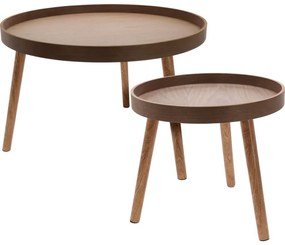 Set konferenčných stolíkov, tmavý orech, 2 ks