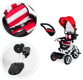 Trojkolka, kočík červenej farby Ecotoys