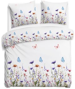 FLANELOVÉ OBLIEČKY FLANELOVE 180X200 CM, 2KS 70X80 CM KVETY