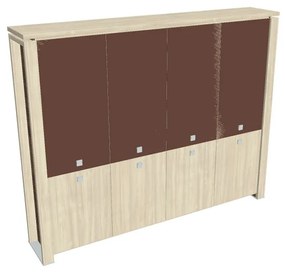 Vysoká skriňa Verno+ 260 x 46 x 210 cm, kombinované dvere, agát / hnedá