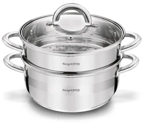 Hrniec naparovací 2,9L, nerez + sklen. pokrievka