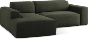 Zelená rohová pohovka (ľavý roh/s leňoškou) Keli – Makamii
