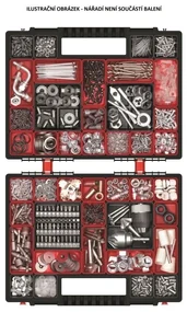 Dvojkufríkový organizér 39,9 × 30,3 × 10 cm, krabičky, červená