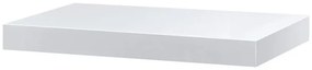 Polička nástěnná 40 cm, MDF, barva bílý vysoký lesk, baleno v ochranné fólii