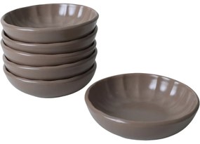 Súprava 6 kameninových misiek Laguna 12 cm, hnedá