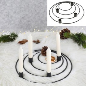 Adventný kovový svietnik WREATH čierny