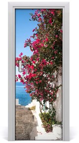 Fototapeta samolepiace na dvere gréckej uličky 75x205 cm