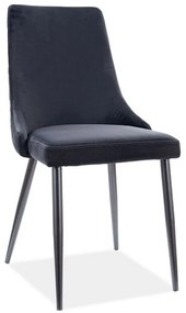 Jedálenská stolička Piano B Velvet, čierna