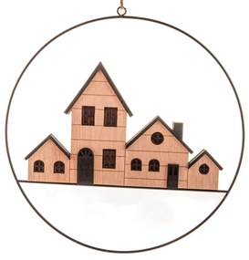 Závesná svietiaca dekorácia domčeky, pr. 25 cm