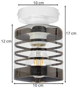 Stropné svietidlo Helix, 1x sklenené tienidlo so vzorom, w