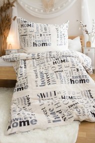 Jerry Fabrics Obliečky mikroflanel 140x200 + 70x90 cm - Home sweet home