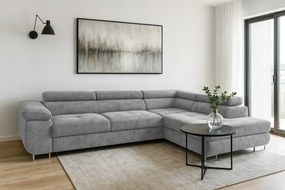 Moderno Meble Pravostranná rozkladacia rohová sedačka Avesta do modernej obývačky - šedá