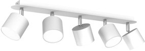 Bodové svietidlo Dixie, 5x biele kovové tienidlo, w/ch
