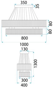 Toolight Toolight, LED stropné svietidlo 100x39 cm, 72W, APP1546-CP2, chrómová, OSW-05475