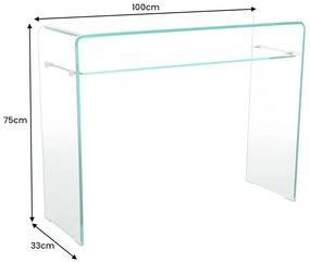 Konzolový stolík Fantome 100cm sklo