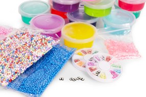 MULTISTORE Sada na výrobu SLIME pre deti, 113 dielov – 28 hotových slizov, svietiaci v tme, DIY