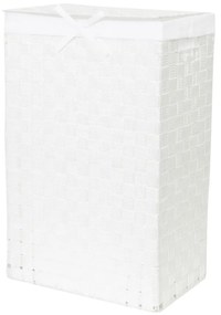 Biely viskózny kôš na bielizeň s vekom Compactor Laundry Basket Linen, výška 60 cm