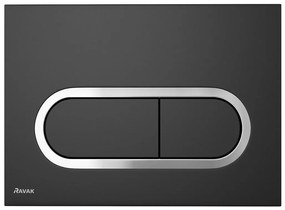 Ravak X01797 - Splachovacie tlačidlo 24,7x16,5 cm CHROME čierna