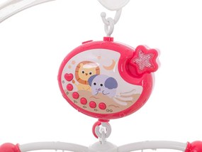 KIK Lullaby Star Design Pink kolotoč do postieľky s projektorom hviezd a diaľkovým ovládaním, ružový