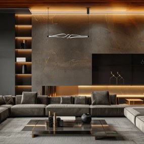 LED Luster na lanku TWISTER LED/56W/230V čierna