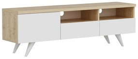 TV skrinka BRÜKSEL 150 cm biela/dub