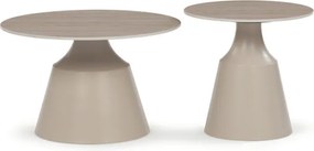 Set dvoch konferenčných stolíkov béžový travertín CT-F4152 TRV (2 ks)