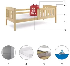 Posteľ KUBO 1 160x80 borovica (bez zásuvky)