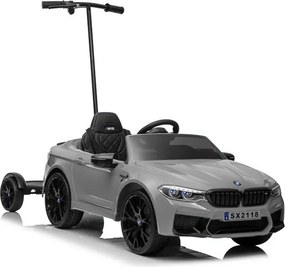 LEAN CARS Elektrické autíčko BMW M5 s rodičovskou platformou strieborné lakované