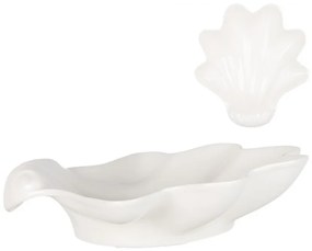 Biela keramická miska v tvare mušle Shell Bowl - 23*22*6 cm