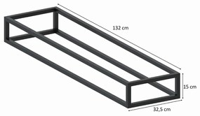 TV STOLÍK ELEGANTE 150 cm BIELY VYSOKÝ LESK + ČIERNY OCEĽOVÝ PODSTAVEC