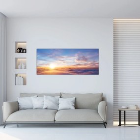 Obraz - Západ slnka nad mrakmi (120x50 cm)