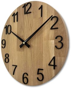Nástenné hodiny drevené s vyrezávanými číslicami I SENTOP MAS016-OSMO-3041-heads-black