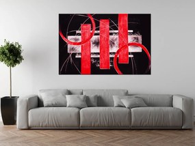 Gario Ručne maľovaný obraz Červené línie Rozmery: 120 x 80 cm
