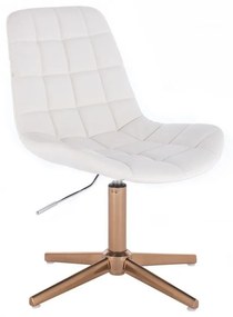 LuxuryForm DESIGN Stolička PARIS na zlatom kríži - biela