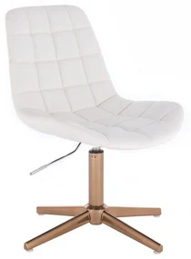 LuxuryForm DESIGN Stolička PARIS na zlatom kríži - biela