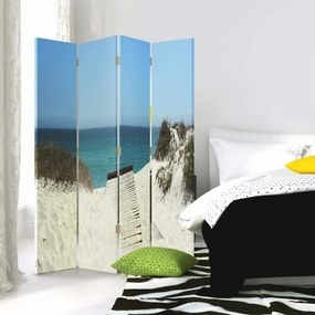 Ozdobný paraván Pobřeží moře - 145x170 cm, štvordielny, obojstranný paraván 360°