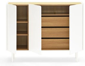 Biela nízka komoda v dekore duba 110x85 cm Arista – Teulat