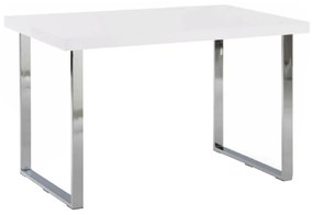 Kondela Jedálenský stôl, biela HG + chróm, TALOS
